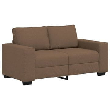 Vidaxl Dvosed kavč rjave barve 160x77x82 cm blago
