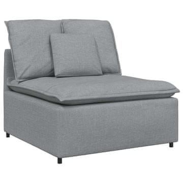 Vidaxl Modularni kavč z blazinami svetlo siv 100 cm
