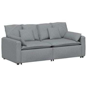Vidaxl Modularni kavč z blazinami svetlo siv