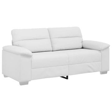 Vidaxl Dvosed kavč bel 180x81x84 cm umetno usnje