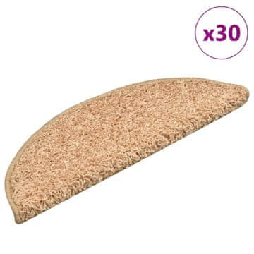 Vidaxl Stopniščne preproge 30 kosov 56x17x3 cm zlate polkrožne