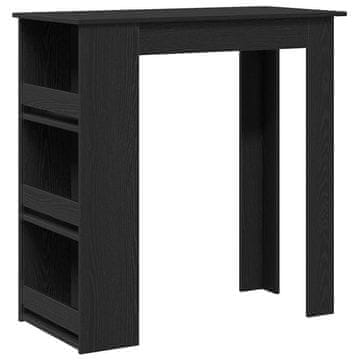 Vidaxl Barska miza s stojalom za shranjevanje črn hrast 102x50x103,5 cm