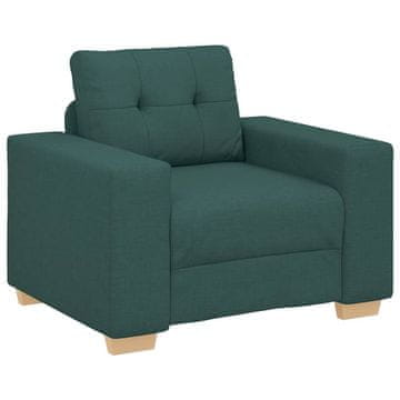 Vidaxl Kavč s foteljem temno zelen 100x78x80 cm blago