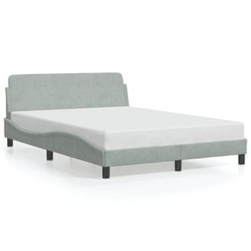 Vidaxl Posteljni okvir Dover svetlo siv 135x190 cm žamet