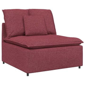 Vidaxl Modularni kavč z blazinami vinsko rdeč 100 cm