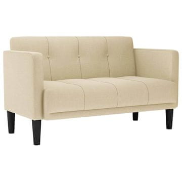 Vidaxl Dvosed kremne barve 111 cm blago
