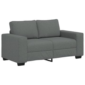 Vidaxl Dvosed temno siv 160x77x82 cm blago