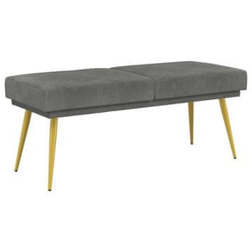 Vidaxl Dvojna klop Temno siva 120 x 45 x 46 cm Žamet