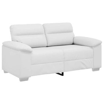 Vidaxl Dvosed kavč bel 160x81x84 cm umetno usnje