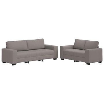 Vidaxl 2-delni komplet sedežne garniture z blazinami, taupe blago