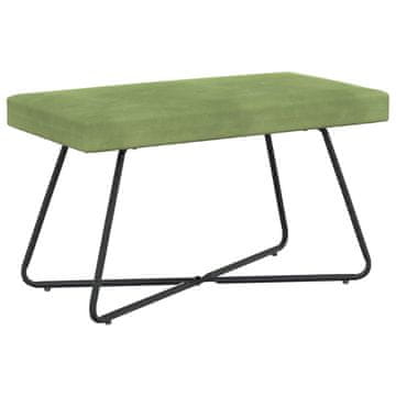 Vidaxl klop Enobarvno Svetlo zelena 80 x 40 x 45 cm Žamet