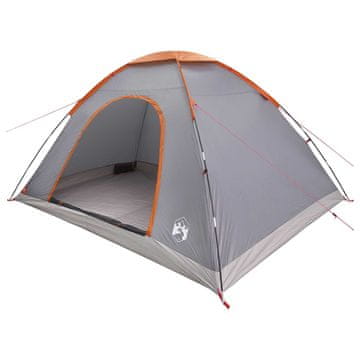 Vidaxl Kamperski šotor s streho Siva in oranžna 335 x 275 x 180 cm