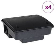 Vidaxl Mišolovke 4 kosi črne 23x19x9,5 cm