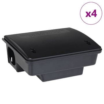 Vidaxl Mišolovke 4 kosi črne 23x19x9,5 cm