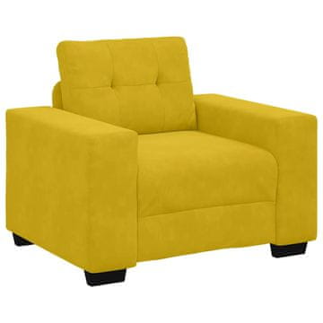 Vidaxl Kavč fotelj rumen 100x78x80 cm žamet