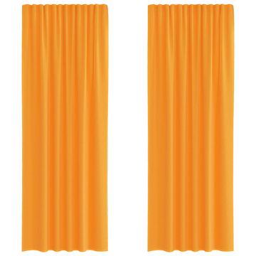 Vidaxl Voile zavese z žepi za palice 2 kosa oranžne
