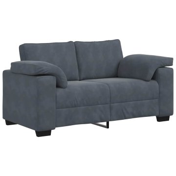 Vidaxl Dvosed temno siv 160x77x82 cm žamet