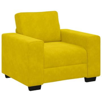 Vidaxl Kavč fotelj rumen 100x77x82 cm žamet