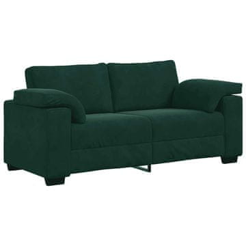 Vidaxl Dvosed temno zelen 180x77x82 cm žamet