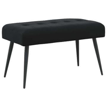 Vidaxl Klop s gumbnim oblazinjenjem Črna 80 x 40 x 46 cm Žamet
