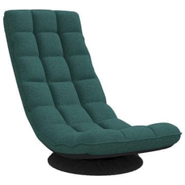 Vidaxl Vrtljiv talni stol temno zelen 70x51x79 cm blago