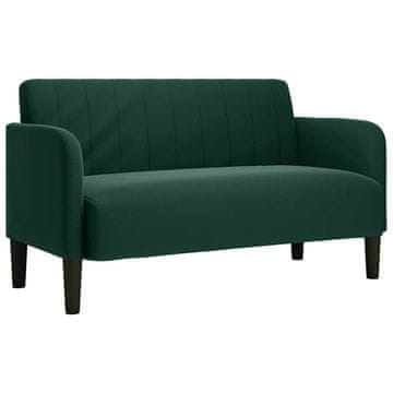 Vidaxl Dvosed temno zelen 109 cm žamet