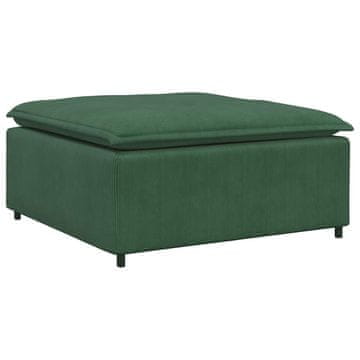 Vidaxl Modularni kavč s podnožjem, temno zelen 100x100x48 cm