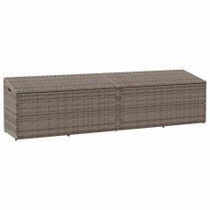 Vidaxl Vrtna shranjevalna škatla siva 220x50x58 cm poli ratan