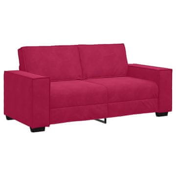 Vidaxl Dvosed vinsko rdeč 180x78x84 cm žamet