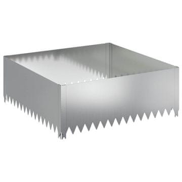 Vidaxl Robovi trave 100 x 100 x 35 cm Jeklo Srebrna