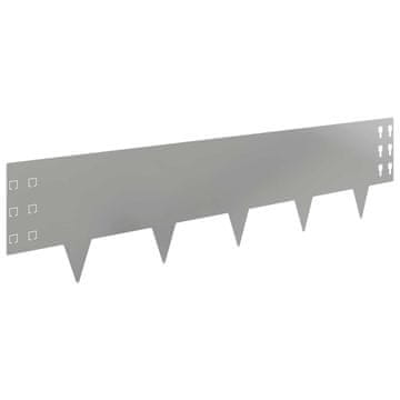 Vidaxl Robovi trave 20 szt. 100 x 25 cm Jeklo Srebrna