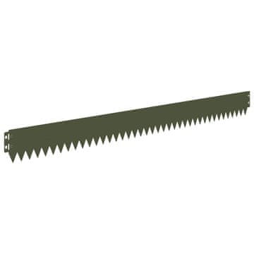 Vidaxl Robovi trave 30 szt. 103 x 10 cm Jeklo Olivno zelena