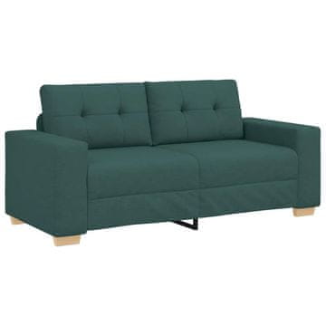 Vidaxl Dvosed temno zelen 180x77x82 cm blago