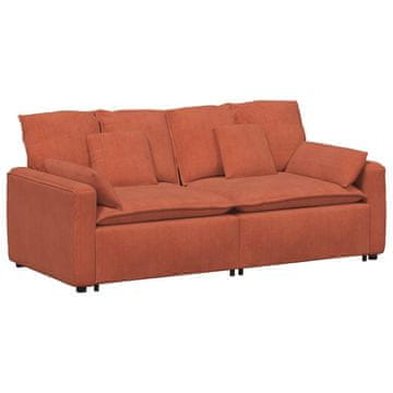 Vidaxl Modularni kavč z blazinami rdeče oranžen