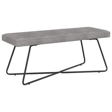 Vidaxl klop Enobarvno Svetlo siva 110 x 40 x 45 cm Žamet