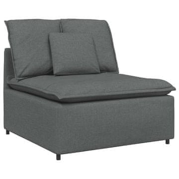 Vidaxl Modularni kavč z blazinami temno siv 100 cm