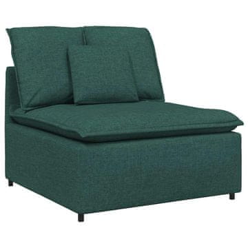 Vidaxl Modularni kavč z blazinami temno zelen 100 cm