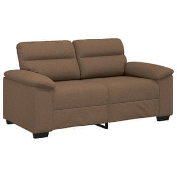 Vidaxl Dvosed kavč rjav 160x81x84 cm blago