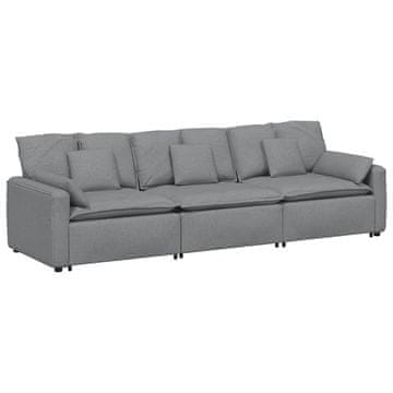 Vidaxl Modularni kavč z blazinami svetlo siv