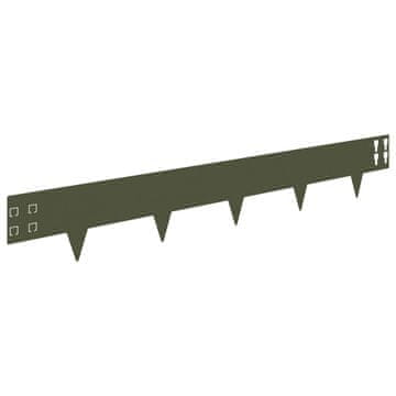 Vidaxl Robovi trave 20 szt. 100 x 15 cm Jeklo Olivno zelena