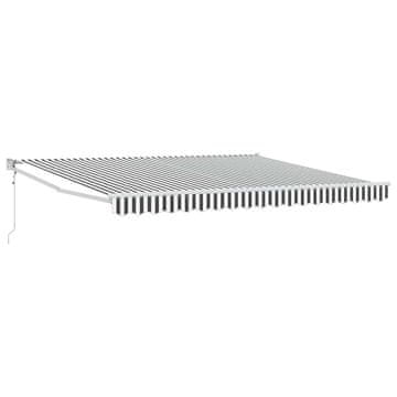 Vidaxl Zložljiva tenda antracit in bela 4x3 m blago in aluminij