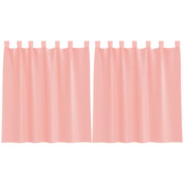 Vidaxl Voile zavese z zankami 2 kosa roza 140x140 cm