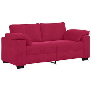 Vidaxl Dvosed vinsko rdeč 180x77x82 cm žamet