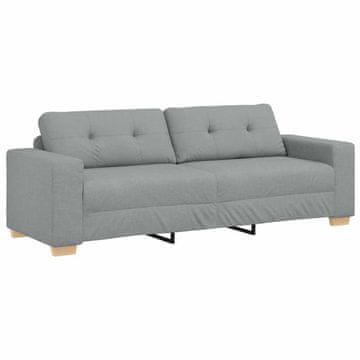 Vidaxl Trosed svetlo siv 220x78x80 cm blago