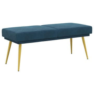 Vidaxl Dvojna klop Modra 120 x 45 x 46 cm Žamet