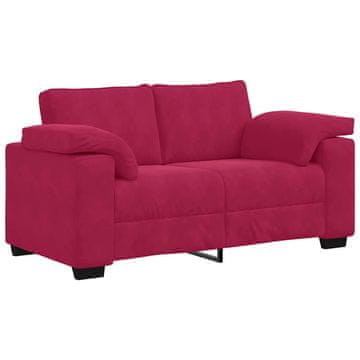 Vidaxl Dvosed vinsko rdeč 160x77x82 cm žamet