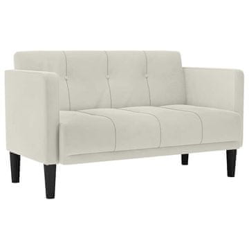 Vidaxl Dvosed kremne barve 111 cm žamet