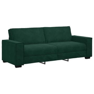 Vidaxl Trosed temno zelen 220x78x84 cm žamet