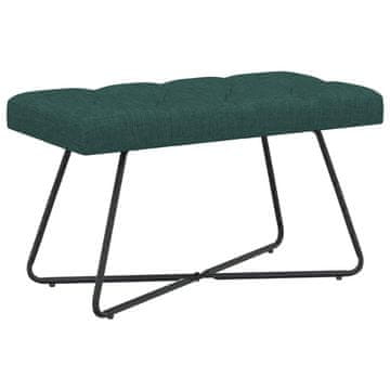 Vidaxl Klop s gumbnim oblazinjenjem Temno zelena 80 x 40 x 46 cm Blago