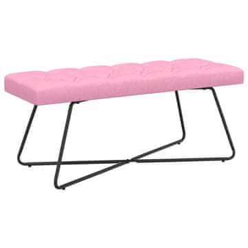 Vidaxl Klop s gumbnim oblazinjenjem Roza 110 x 40 x 46 cm Blago